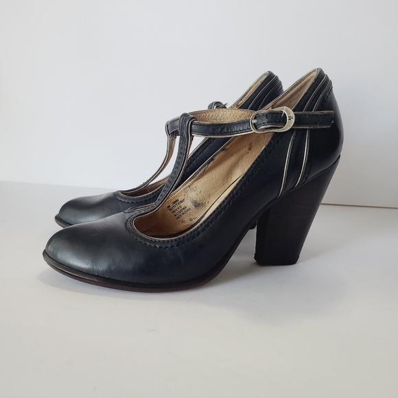 Frye Shoes - Frye Black Betty T-Strap Heels Size 7